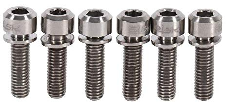 Ritchey Set mit 6 Schrauben,Tbest Fahrrad Vorbau,6 Stück Titanlegierung M5 x 18 mm Schrauben mit Unterlegscheiben für Fahrrad Vorbau(Titan)