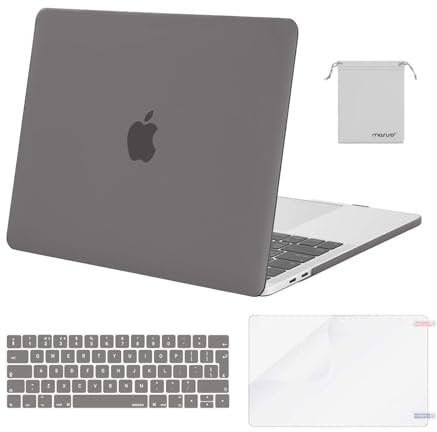 MOSISO Funda Dura Compatible con MacBook Pro 15 2019 2018 2017 2016 Touch Bar A1990 A1707 USB-C, Plástico Rígido Carcasa&Cubierta de Teclado&Protector de Pantalla&Bolsa de Accesorios, Gris