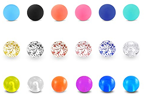 Briana Williams Piercing Kugeln Set 1,2mm Gewinde 3mm Acryl Plastik Ersatzkugel Schraubkugel