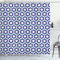 ABAKUHAUS Mosaik Duschvorhang, Klassische marokkanische Design Kunst, Stoffliches Gewebe Badezimmerdekorationsset mit Haken, 175 x 180 cm, Indigo Dunkel Seafoam und Weiß