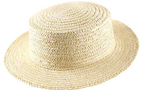 Classic Italy - Chapeau canotier Paille Homme ou Femme Nude Boater - Taille 62 cm - Blanc