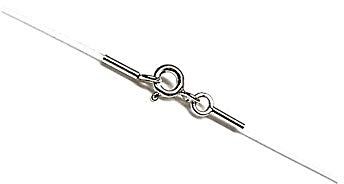 Minoplata Cordino filo di lenza trasparente con chiusura in argento sterling 925 40 cm di lunghezza, 40 cm, Filo lenza