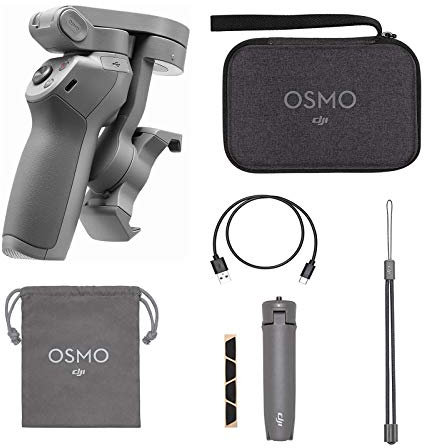 DJI Osmo Mobile 3 Combo Include Carrying Case and Grip Tripod Foldable Handheld 3-Axis Smartphone Gimbal Stabilizer Vlog YouTube Live Video for iPhone Android