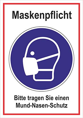 carstyling XXL Aufkleber Maskenpflicht (Social Distancing) 210 x 140 mm