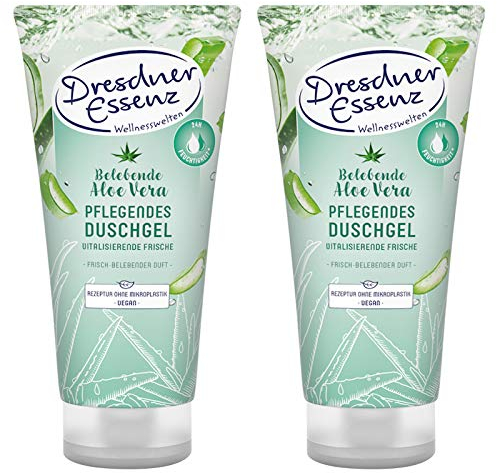 2er Pack Dresdner Essenz Pflegedusche Belebende Aloe Vera 2 x 200 ml Duschbad vegan