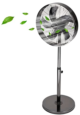 Lifetime Air - Standventilator - 230V - Höhe 85-125 CM - 3 Geschwindigkeiten - Oszillationsfunktion - Neigbar - Schwarz