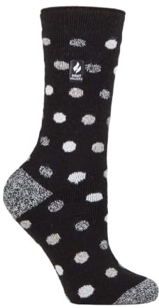 HEAT HOLDERS Lite - Damen Dünn Bunt Muster Motiv Thermosocken für Geschenk | Socken für Winter (37-40, Schwarz/Weiß (Malaga))