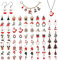 Kalolary 84 Stücke Weihnachten Emaille Charme Anhänger Gemischte Stile Überzogene zum Armband Halskette Ohrring Charms Schmuck Handwerk Bilden Schmuck Basteln Herstellung Schneeflocke Baum Zubehör Set