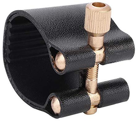 Yosoo Klarinetten-Ligatur mit Kappe, PU, Schwarz, für Klarinette mit Bakelit-Mundstück, Profis und Studenten