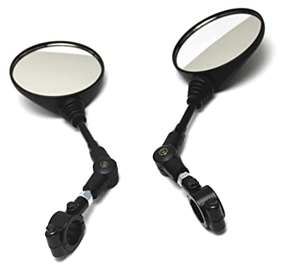 Shkalacar 1 Paar Universal Motorrad Spiegel Side Mirror Scooter Aluminiumlegierung Lenker Zusammenklappbar runde Form Rearview Base modifizierte Zubehör für Street Cars Scooters