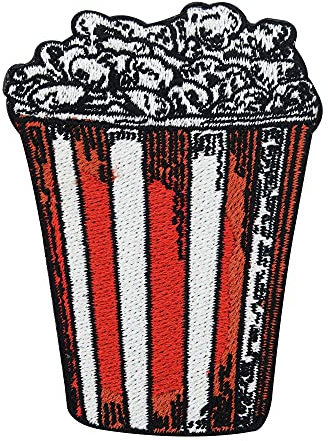 Finally Home Popcorn Patch zum Aufbügeln | Kino Film Patches, Süßigkeiten Bügelflicken, Jeansjacken Bügelbild, Aufnäher