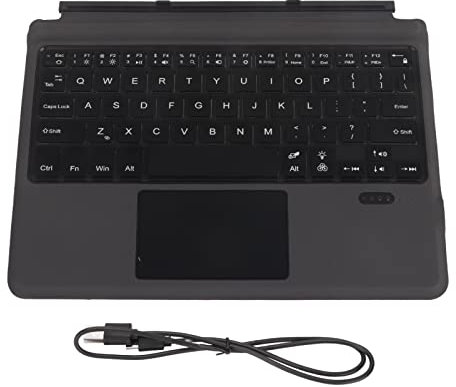 Septpenta Tastiera Bluetooth con Cavo Ultra Sottile, Ricaricabile Tramite USB C, Trackpad Integrato con Stabilità Magnetica Migliorata per Surface Go 3, Surface Go 2