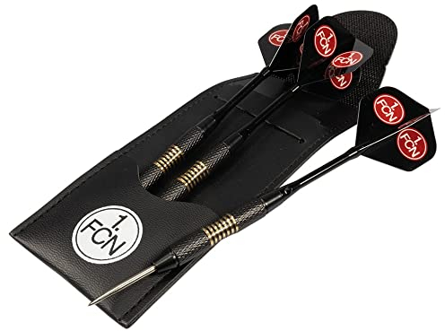 1. FC Nürnberg Steeldarts SCHWARZ Dartpfeile mit Etui und Flights Dart Pfeile FCN