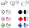 LOLIAS 12-15 Stücke Magnet Ohrringe Herren Damen Edelstahl Fake Piercing Clip auf CZ Ohrringe Bunte Fake Nasenpiercing Ohrstecker Set