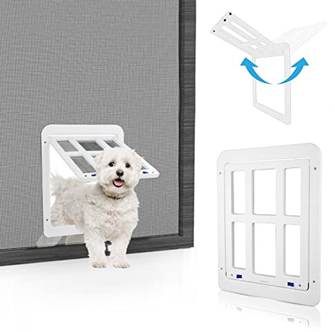 PETLESO Clapet pour animaux de compagnie pour moustiquaire avec aimants - Porte moustiquaire - Installation facile pour chat/chien - Noir (21 cm x 24,5 cm)