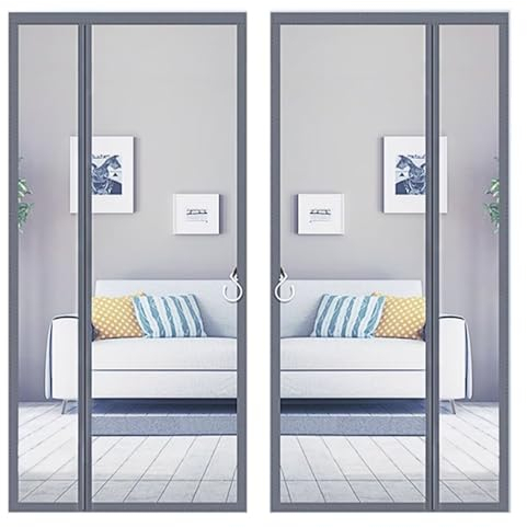 Zanzariera Magnetica per Porte, 140x240cm, Contro le Mosche, Grigio