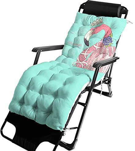 Morbuy Deckchair Auflagen für Gartenliegen, Sonnenliege Kissen Tragbare Garten Innenhof Gepolstertes Bett Relax-Liegestuhl Sitzauflage für Deckchair, Außen,Innen (48x125x8cm,Flamingo)