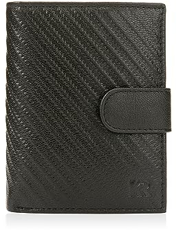 KRONIFY Geldbörse Leder mit RFID Schutz, Echtleder Portmonee Herren Slim, 12 Fächer, Brieftasche mit Münzfach, Geldbeutel Männer (Carbon)