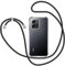 Handyband für Xiaomi Redmi Note 12 4G Hülle mit Band, Transparent Silikon Handyhülle mit Kette zum Umhängen Schutzhülle, Schwarz