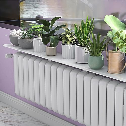 UVCMDUI Etagere Radiateur sans Percer, 40-120cm Universel Cache Radiateur, Tablette de Radiateur Anti-Poussière pour Bureau à Domicile, Cuisine, Chambre à Coucher et Salon,45cm