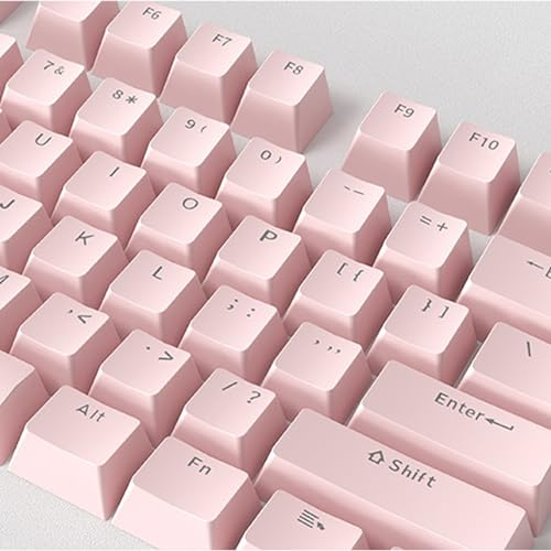 Catekro Lot de 108 Touches pour Clavier mécanique de Jeu, Profil ABS OEM Double Shot pour Clavier mécanique (Rose)