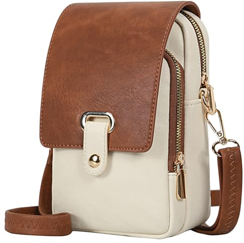 Leathario Handytasche mit Geldbörse zum Umhängen Damen,Handytasche aus Veganem Lede mit Kartenfächer zum Umhängen, Kleine Umhängetasche Handtasche für Designer