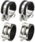 sourcing map 4Pcs T-Bolt Hose Clamp Working Range 44-47mm Rubber Cushioned Intake Intercooler Clamps Adjustable Tube Clamps for Tubes Pipes