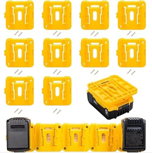 lilocaja 10/5 Pack Battery Holder for dewalt 20V Battery Mounts Dock Holder(w/12 Screws) (10 Pack Battery Holders)
