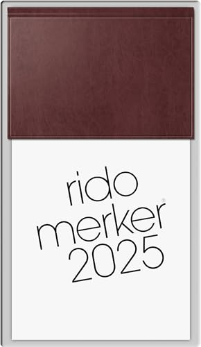 rido/idé Vormerkbuch Mod. Merker 2025 | 108×201 mm, Kunststoff, dunkelrot