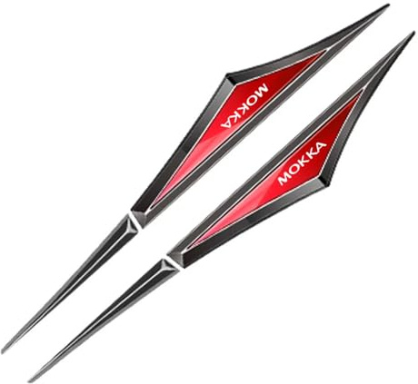 CoRser 2 Stück seitliches Klingenabzeichen, Für OPEL Mokka Metall Embleme Sticker Dekoration Logo Automobil-Exterieurzubehör,B/Red-Black