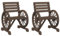 vidaXL Gartenstühle 2 STK., Gartenstuhl mit Wagenräder-Design, Gartensessel Stuhl für Garten Terrasse Innenhof, Sessel Stuhlset Gartenmöbel, Landhausstil, Massivholz Tanne