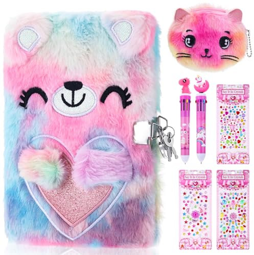 Invalidism Bear Secret Diary for Girls, Kids Stationary Sets Girls Stationary Sets for Girls Secret Diary with Lock and Pen Girls Stationary Gift Sets for 6-13 Year Old Girls Notebooks for Girls