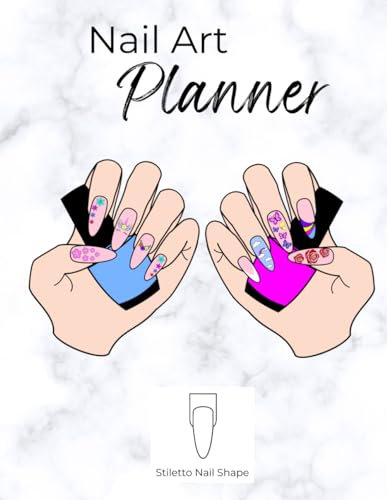 Nail Art Planner: Design Pages for long Stiletto Shaped Nails
