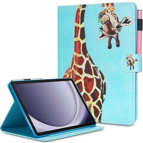 Case for Samsung Galaxy Tab A9 Plus 2023 (SM-X210/X216/X218), AUSMIX PU Leather Folio Cover Multi-Angle Stand with Auto Wake/Sleep Case for 2023 Samsung Galaxy A9 Plus 11 Tablet,Giraffe
