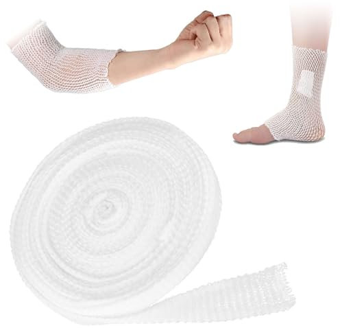 Benda per tubi, fasciatura in rete, traspirante, per polso, gomito, piedi, gambe, protezione delle ferite, 2 m x 3,8 cm