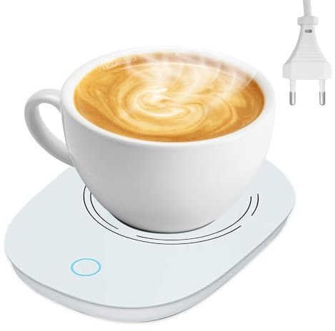 Casenly Scalda Tazza da Caffè Elettrico, Scalda Bevande per Tè Latte Cacao, 55 ℃ Temperatura Costante Intelligente Scaldatazze da Caffè Spegnimento Automatico per Casa Ufficio