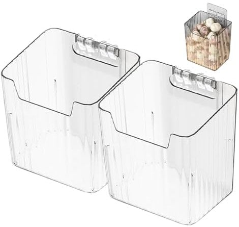 Wedhapy 2 PCS Cabinet Door Organizer Wall Mounted Storage Organizer Bins Stackable Plastic Wall Storage Organizer for Kitchen Bathroom Countertops Pantry Clear Cabinet Door Organizer Shelves for W