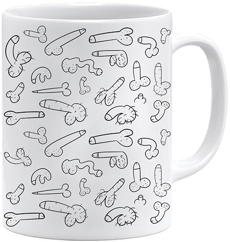 Lustige Tasse Boobs und Penis | Witzige Geschenke für Männer | Lustige Tasse für Büro | Perverse Tasse mit Spruch | Penis Tasse | Kaffee Tasse Titten (Penisse Weiß)
