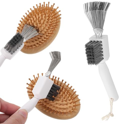 AOZUO Haarbürstenreiniger Werkzeug, 2 in 1 Hair Brush Cleaner Bürstenreiniger, Doppeltwirkender Metalldrahtkammreiniger zum Entfernen von Haaren aus Haarbürsten und Kämmen