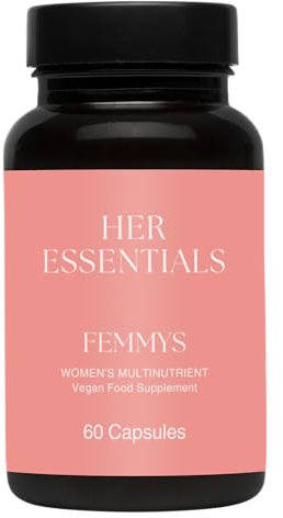 Women’s Multivitamins & Minerals with Hyaluronic Acid & Biotin | 26 Essential Vitamins, Minerals & Botanicals | Optimal Dosages | Vegan & Gluten Free | No Synthetic fillers | 60 Caps | Her Essentials