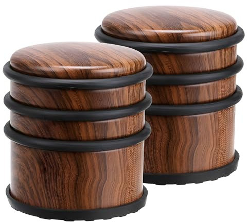 IRINAH | Lot de 2 Stop Portes Effet Bois | Butée de Porte Antidérapante | Bloc Porte Base en Caoutchouc | Cale Port Sans Montage | Arrêt de Porte Sol Stable et Robuste | Acier Inoxydable 1kg 7x8cm