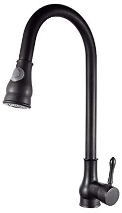 Grifo mezclador de cocina de cobre para fregadero, color negro, agua fría y caliente, diseño elegante para cocinas modernas, duradero y fácil de instalar