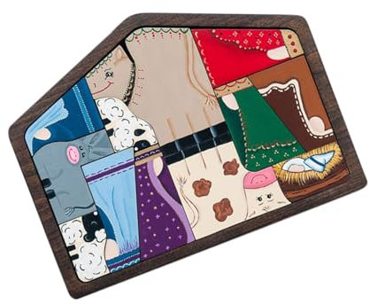 YIGZYCN Rompecabezas detallado de la natividad de Jesuss, nacimiento, figura artesanal de boj para decoración religiosa del hogar de Jesuss, figura de nacimiento