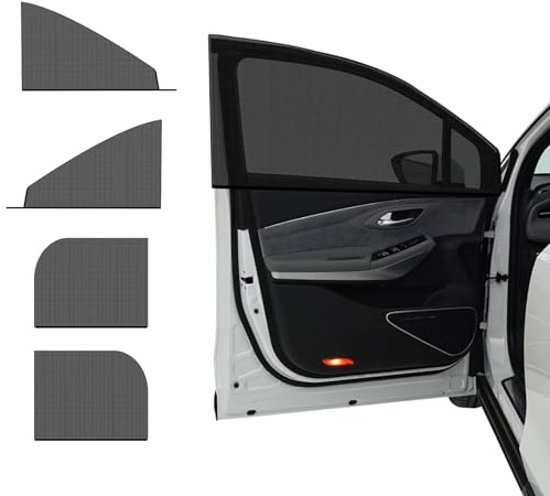 ONEMAJI 4Pzas Red Mosquitera Ventana Coche para Nissan Qashqai 2020-2024, Parasol Auto Malla Transpirable Cubierta,SUV