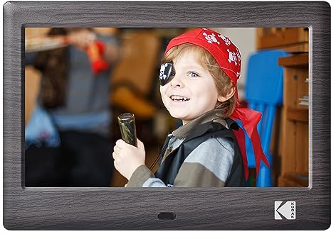 KODAK 7 Zoll Digitale Bilderrahmen, Elektronischer Fotorahmen, IPS-Bildschirm, Foto/Musik/Video Player/Kalender/Alarm, Unterstützung USB Oder SD Karte, Automatisch Drehende, mit Fernbedienung