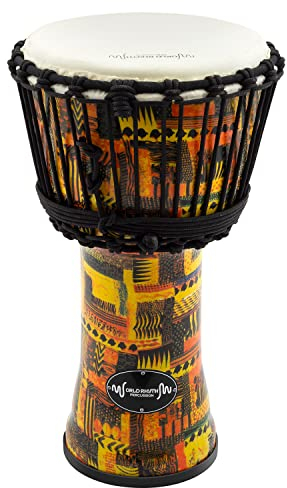 World Rhythm MDJ001-OR Ziegenleder PVC Djembe Trommel - Orange - 9