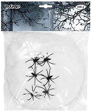 BOLAND BV Spinnennetz mit Spinnen orange Halloween-Deko 31qm 100g