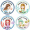 Papierdrachen 24 individuelle Aufkleber für Kinder - Motiv Meerjungfrau - personalisierte Sticker - ideal zur Einschulung und zum Beschriften von Büchern und Heften