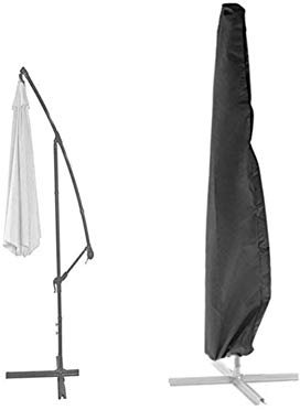Loietnt Garden Parasol Cover, Outdoor Extra Large Waterproof Cantilever Umbrella Cover with Zipper Black 420D Oxford Fabric (Black Banana Umbrella Cover)