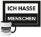 Close Up Ich Hasse Menschen 2er Set - lustige FuÃŸmatte & Tasse - schwarz/weiÃŸ